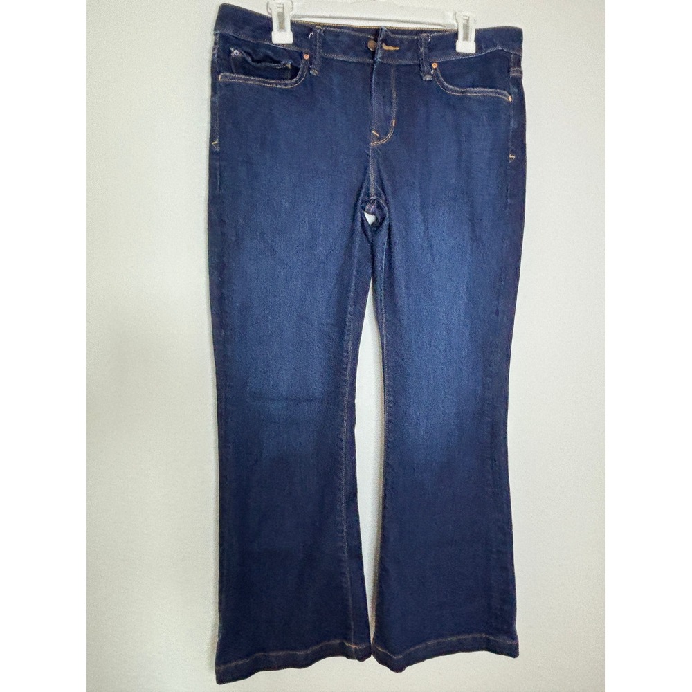 Gap 1969 Long & Lean Trouser Jeans Womens 31s Dark Wash Flare Denim Mid Rise